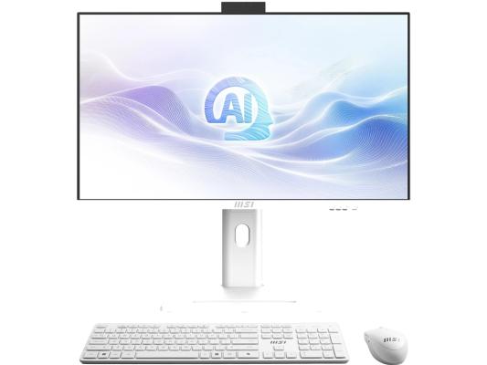 Моноблок MSI Modern AM273QP AI 1UM-095XRU 27" WQHD Core Ultra 7 155H (1.4) 16Gb SSD1Tb Graphics CR без ОС 2.5xGbitEth WiFi BT 120W клавиатура мышь Cam белый 2560x1440