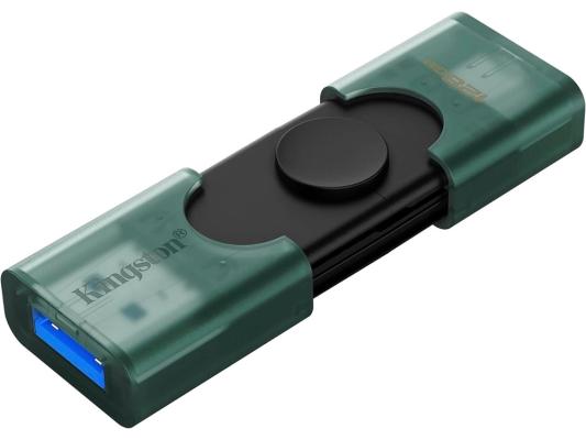 Флеш Диск Kingston 128GB DataTraveler Duo G2 DTDEG2/128GB USB3.0 зеленый/черный