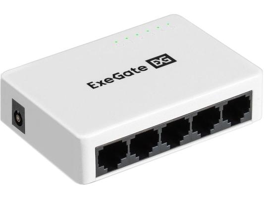 Коммутатор неуправляемый ExeGate EDES-1005C (5-портовый UTP 10/100Mbps, с функцией энергосбережения (Green Ethernet Technology), настольный)
