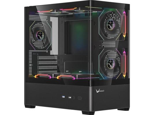 Корпус Formula Crystal U1M черный без БП mATX 7x120mm 2x140mm 1xUSB2.0 1xUSB3.0 audio bott PSU