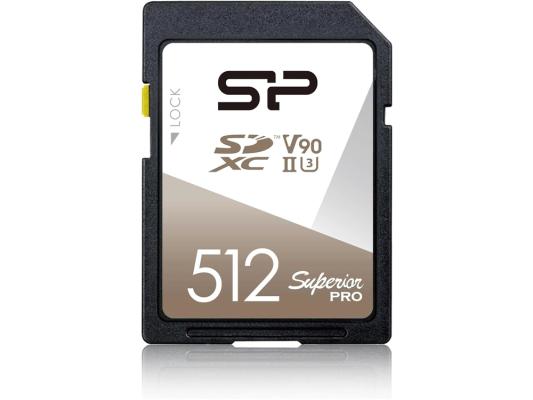 Карта памяти SDXC UHS-II U3 Silicon Power Superior Pro 512 ГБ, 290 МБ/с, Class 3, SP512GBSDXJA2V10,  без адаптера