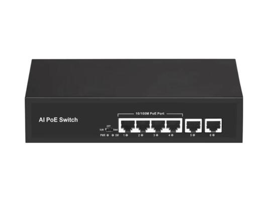 Коммутатор Falcon Eye FE-4FPF2 00-00330351 (L2) 4x100Мбит/с 2x1Гбит/с 4PoE 48W неуправляемый