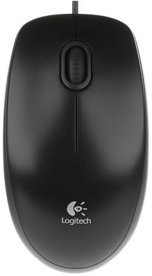 Мышь проводная Logitech B100 чёрный USB 910-003357/910-006605