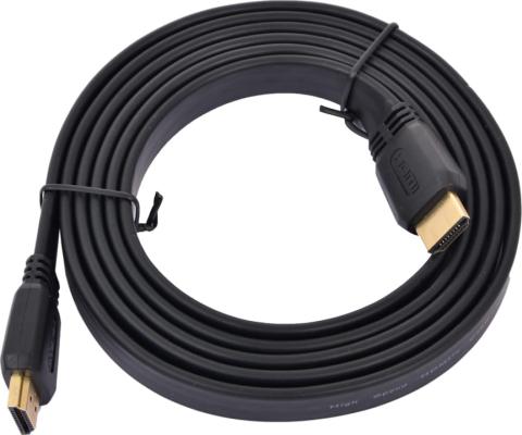 Кабель HDMI 1.8м Gembird v1.4 плоский кабель черный позол.разъем CC-HDMI4F-6