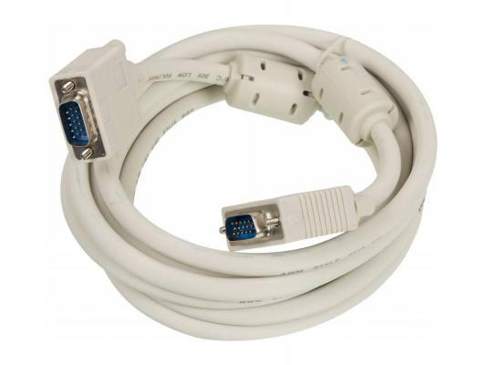 Кабель VGA 3м Ningbo CAB016S-10F-BR круглый серый