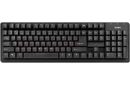 Клавиатура проводная Sven Standard 301 USB черный