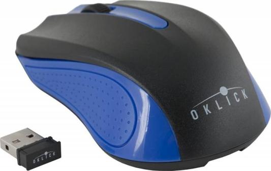 Мышь беспроводная Oklick 485MW чёрный синий USB