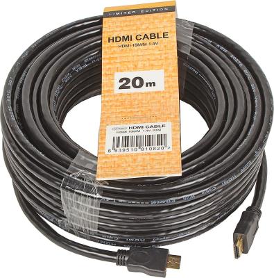 Кабель HDMI 20м VCOM Telecom CG150S-20M круглый черный
