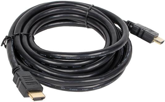 Кабель HDMI 3м VCOM TCG200B-3M круглый черный