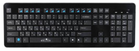 Клавиатура беспроводная Oklick 870S USB + Bluetooth черный