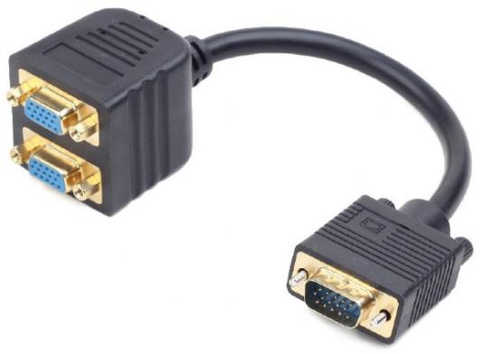 Кабель VGA 0.2м Cablexpert CC-VGAX2-20CM круглый черный